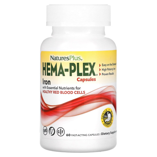 Hema-Plex 60 вегетарианских капсул быстрого действия (NaturesPlus)
