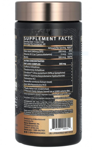 Lipo-6 Black Hers Ultra Concentrate 60 капсул (Nutrex) фото 2