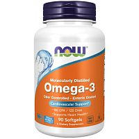 Omega-3 Molecularly Distilled 1000 мг (Омега-3) 90 капсул (Now Foods)