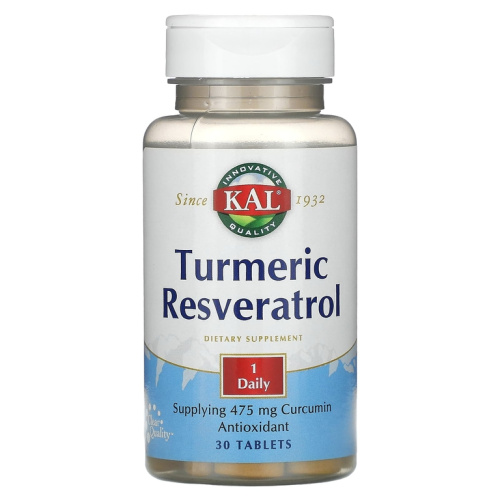 Turmeric Resveratrol (Ресвератрол) 30 таблеток (KAL)
