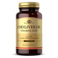 Cod Liver Oil Vitamins A & D (Масло печени трески) 250 капсул (Solgar)