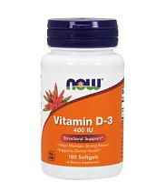Vitamin D-3 400 IU (10 mcg) Витамин Д-3 400 МЕ (10 мкг) 180 мягких капсул (Now Foods)