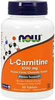 L-Carnitine 1000 мг (Л-Карнитин Тартрат) 50 таб (Now Foods)