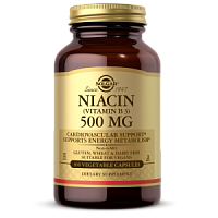 Niacin Vitamin B3 500 мг (Ниацин) 100 растительных капсул (Solgar)