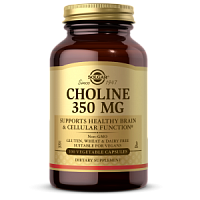 Choline 350 мг (Холин) 100 растительных капсул (Solgar)