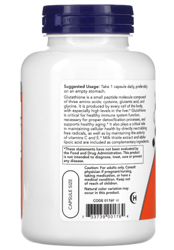 Glutathione 500 mg (Глутатион 500 мг) 120 вег капсул (Now Foods) фото 4