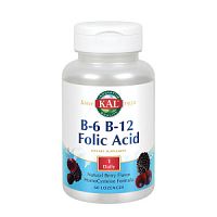 B-6 B-12 Folic Acid (Б-6 Б-12 Фолиевая кислота) 60 леденцов (KAL)