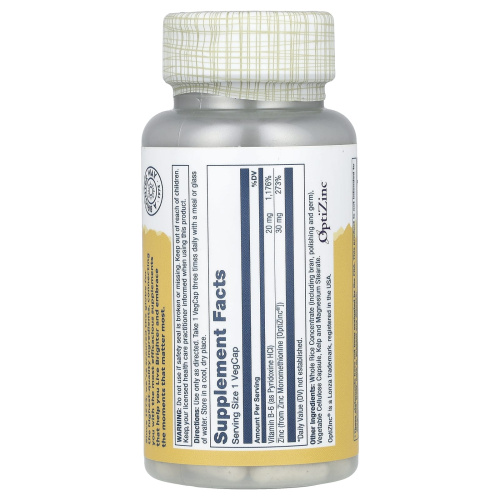OptiZinc 30 mg (ОптиЦинк 30 мг) 60 вег капсул (Solaray) фото 4