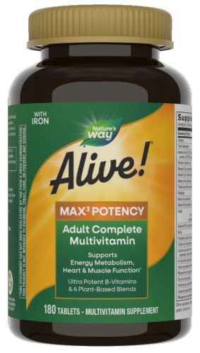 Alive! Max3 Potency (мультивитаминны с железом) 180 таблеток (Nature's Way) фото 6