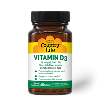 Vitamin D3 5,000 IU (Витамин Д3 125 мкг) 60 мягких капсул (Country Life)