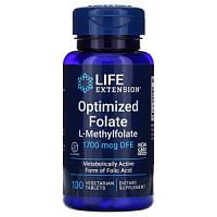 Optimized Folate 1700 мкг DFE (Оптимизированный Фолат) 100 таб (Life Extension)
