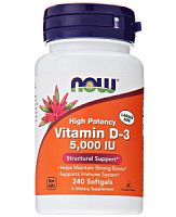 Vitamin D-3 5000 IU (125 mcg) Витамин Д-3 5000 МЕ (125 мкг) 240 мягких капсул (Now Foods)