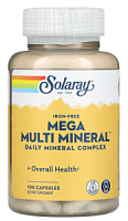 Mega Multi Mineral Iron-Free (Комплекс минералов без железа в составе) 100 капсул (Solaray)