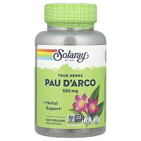 Pau D'Arco 550 mg (Кора Муравьиного Дерева 550 мг) 100 вег капсул (Solaray)