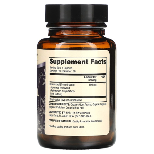 Organic Resveratrol 100 mg (Органический ресвератрол 100 мг) 30 капсул (Dr. Mercola) фото 2