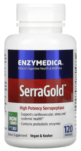 SerraGold High Potency Serrapeptase (Высокоэффективная Серрапептаза) 120 капсул (Enzymedica) SerraGold High Potency Serrapeptase (Высокоэффективная Серрапептаза) 120 капсул (Enzymedica)