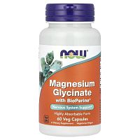 Magnesium Glycinate with BioPerine (Глицинат магния) 60 капсул (Now Foods)