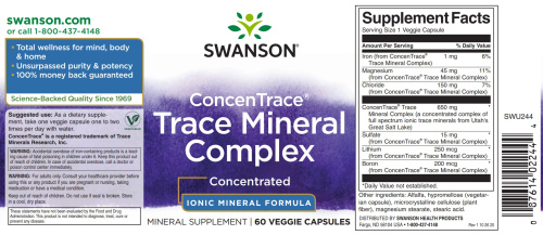 Trace Mineral Complex ConcenTrace 60 вег капсул (Swanson) фото 2