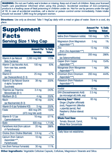 Once Daily Prenatal Multi-Vita 90 вег капсул (Solaray) фото 7