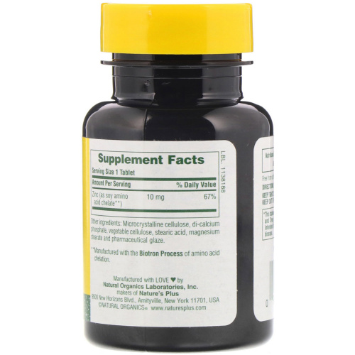 Zinc 10 mg (Цинк 10 мг) 90 таблеток (NaturesPlus) фото 2 Zinc 10 mg (Цинк 10 мг) 90 таблеток (NaturesPlus) фото 2