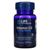 Vitamin D3 1000 IU (Витамин Д-3 25 мкг) 90 капсул (Life Extension)