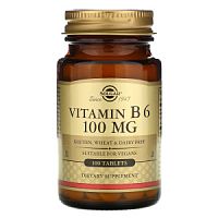 Vitamin B-6 Piridoxine HCI 100 мг (Витамин Б-6 Пиридоксин гидрохлорид) 100 таблеток (Solgar)