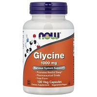 Glycine 1000 mg (Глицин 1000 мг) 100 вег капсул (Now Foods)_