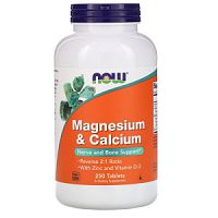 Magnesium and Calcium 2:1 (Магний и Кальций) 250 таб (Now Foods)