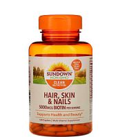Hair Skin & Nails (Волосы, кожа и ногти) 120 каплет (Sundown Naturals)