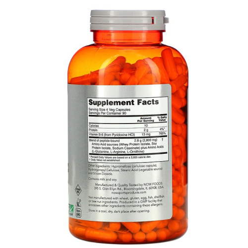 Amino Complete 20 Aminos (Аминокислотный комплекс) 360 вегетарианских капсул (Now Foods) фото 3