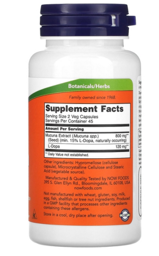 Dopa Mucuna 90 капсул (Now Foods) фото 2