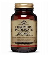 Chromium Picolinate 200 мкг (Пиколинат хрома) 90 растительных капсул (Solgar)