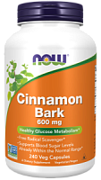 Cinnamon Bark 600 mg (Кора Корицы 600 мг) 240 вег капсул (Now Foods)