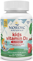 Kids Vitamin D3 (витамин D3 для детей от 3 лет) вкус арбуза 400 МЕ 60 жев табл (Nordic Naturals)