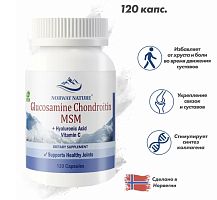 Glucosamine Chondroitin MSM + Hyaluronic Acid & Vitamin C 120 капсул (Norway Nature)