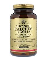 Advanced Calcium Complex + Vitamins D3, K2, Zinc, Boron 120 таблеток (Solgar)