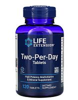 Мультивитамины Two-Per-Day (Дважды-в-день) 120 таблеток (Life Extension)