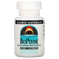 BioPerine 10 мг (Экстракт Черного Перца) 120 таблеток (Source Naturals)
