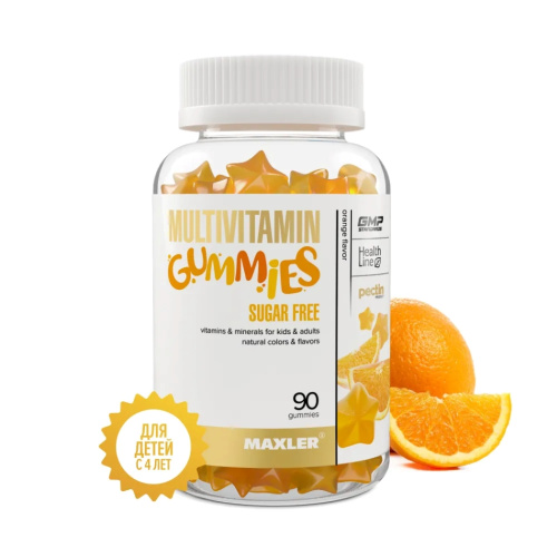 Multivitamin Gummies Sugar FREE (Мультивитамины) 90 мармеладок (Maxler)