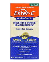 Ester-C with Probiotics (Эстэр-C с пробиотиками) 60 таблеток (American Health)