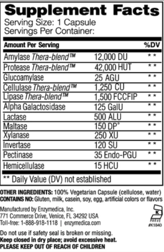 Digest (Пищеварительные ферменты) 240 капсул (Enzymedica) фото 7
