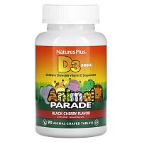 Animal Parade Vitamin D3 500 МЕ 90 таблеток вкус черешня (NaturesPlus)_