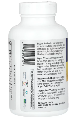 Digest (Пищеварительные ферменты) 240 капсул (Enzymedica) фото 5