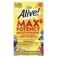 Alive! Max6 Potency (мультивитамины повышенной эффективности без железа) 90 капсул (Nature's Way)
