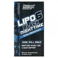 Lipo 6 Black NightTime Ultra concentrate 30 капсул (Nutrex Research)