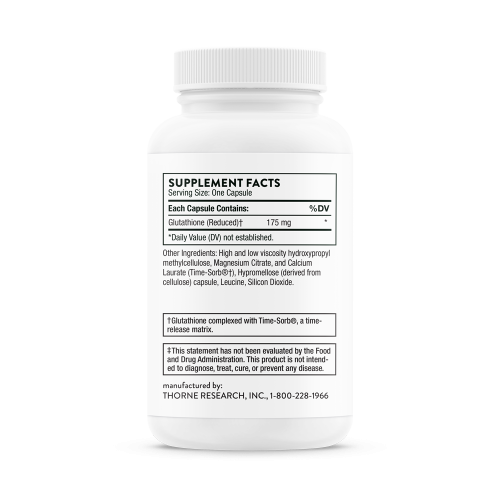Glutathione-SR 175 mg (Глутатион 175 мг) 60 капсул (годен до 05.26) (Thorne Reserch) фото 4