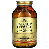 Calcium Citrate with Vitamin D3 (Цитрат Кальция c витамином D3) 240 таблеток (Solgar)