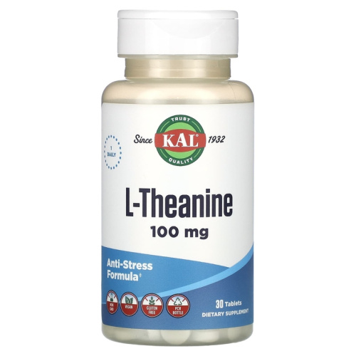 L-Theanine 100 мг (Л-Теанин) 30 таблеток (KAL)