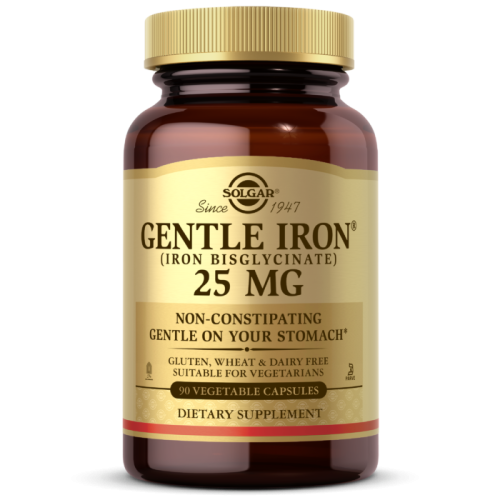 Gentle Iron (Iron Bisglycinate) 25 мг 90 капсул (Solgar) Gentle Iron (Iron Bisglycinate) 25 мг 90 капсул (Solgar)