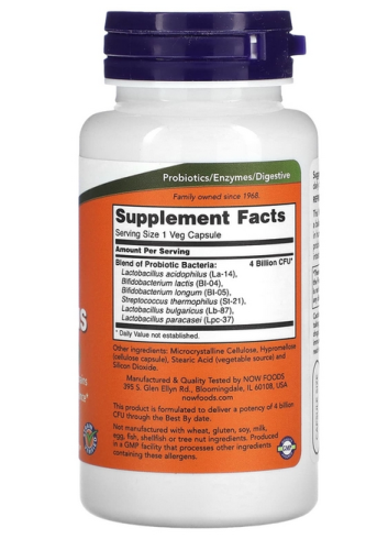 4x6 Acidophilus 120 вег капс (Now Foods) фото 2